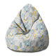 Puf Birnenform Grau Blumenmuster-S-Samt