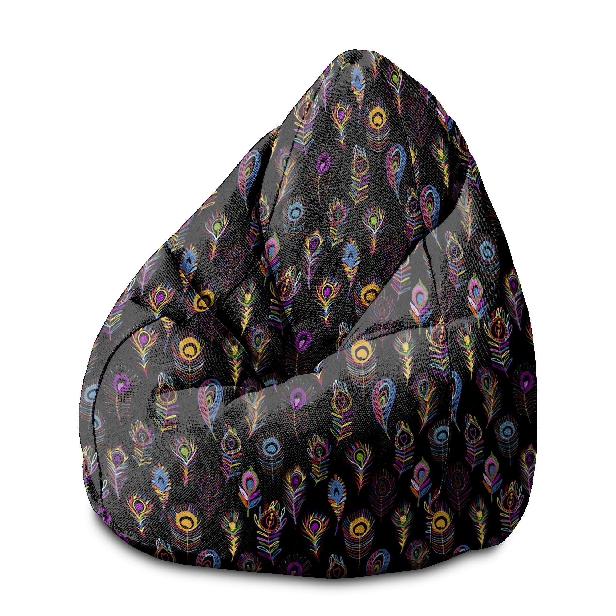 Puf Pearshape Kolorowe Pawie Oko-S-Oxford