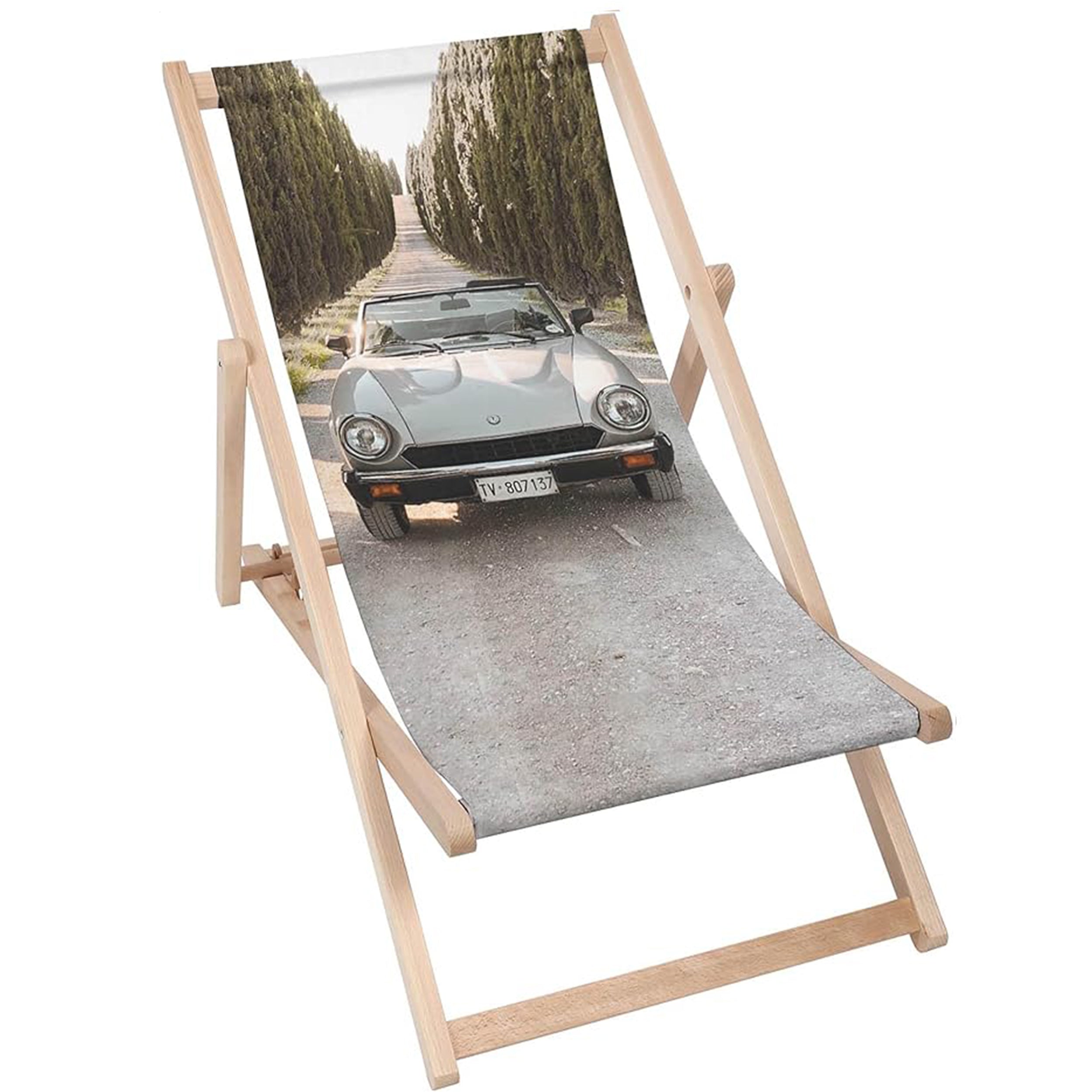 Drevené ležadlo Retro roadster
