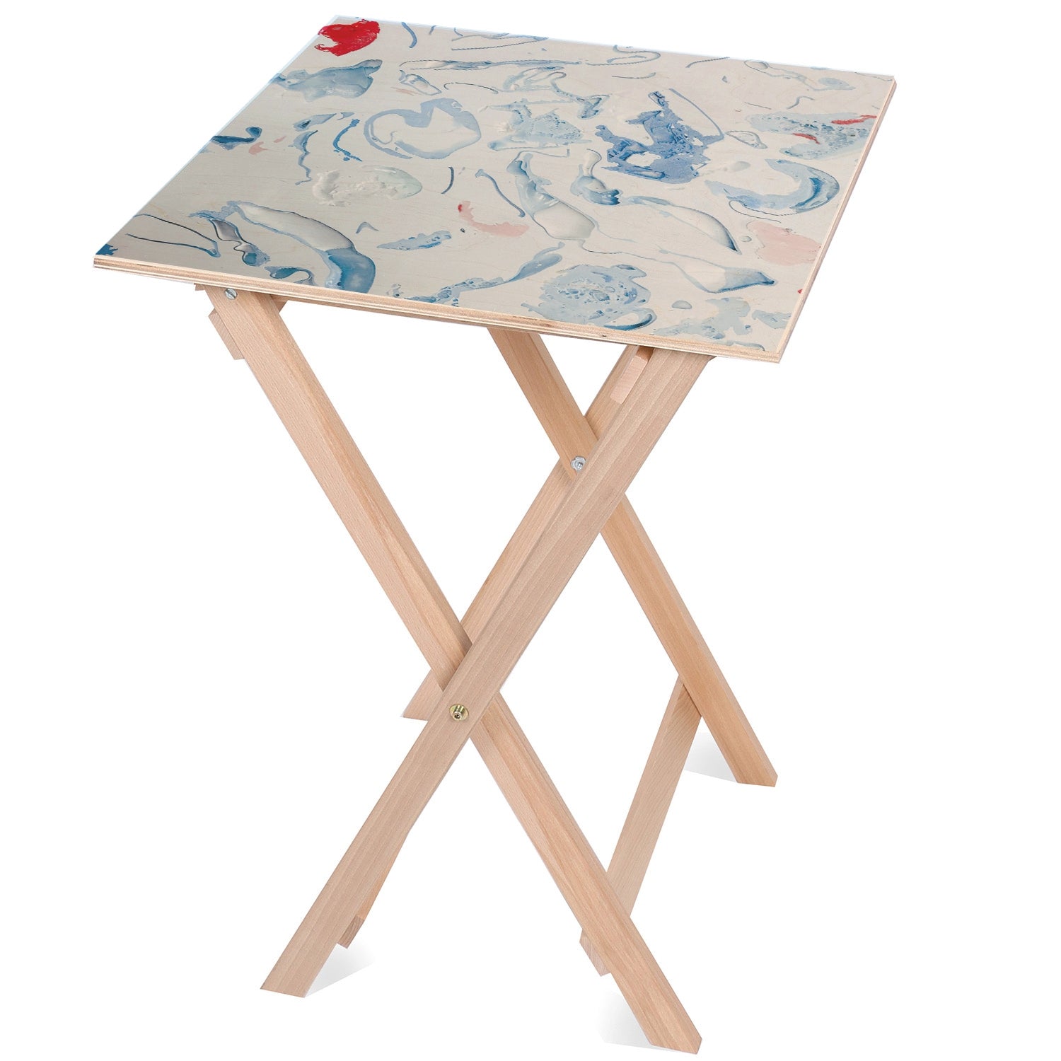 Holztisch Blau