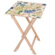 Blue Wild Flowers Wooden Table-50x50 CM