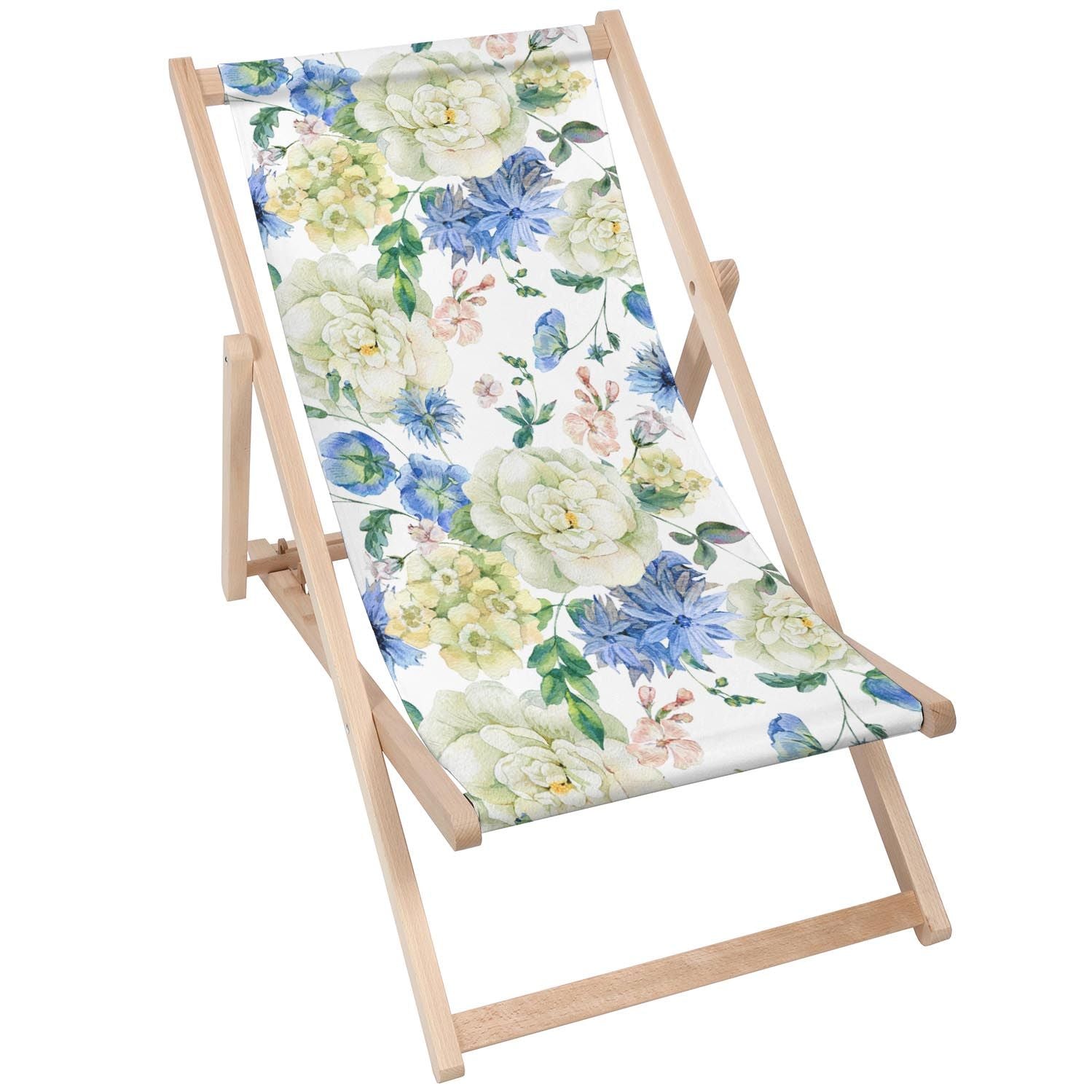 Stolik drewniany Blue Wild Flowers-30x40 CM
