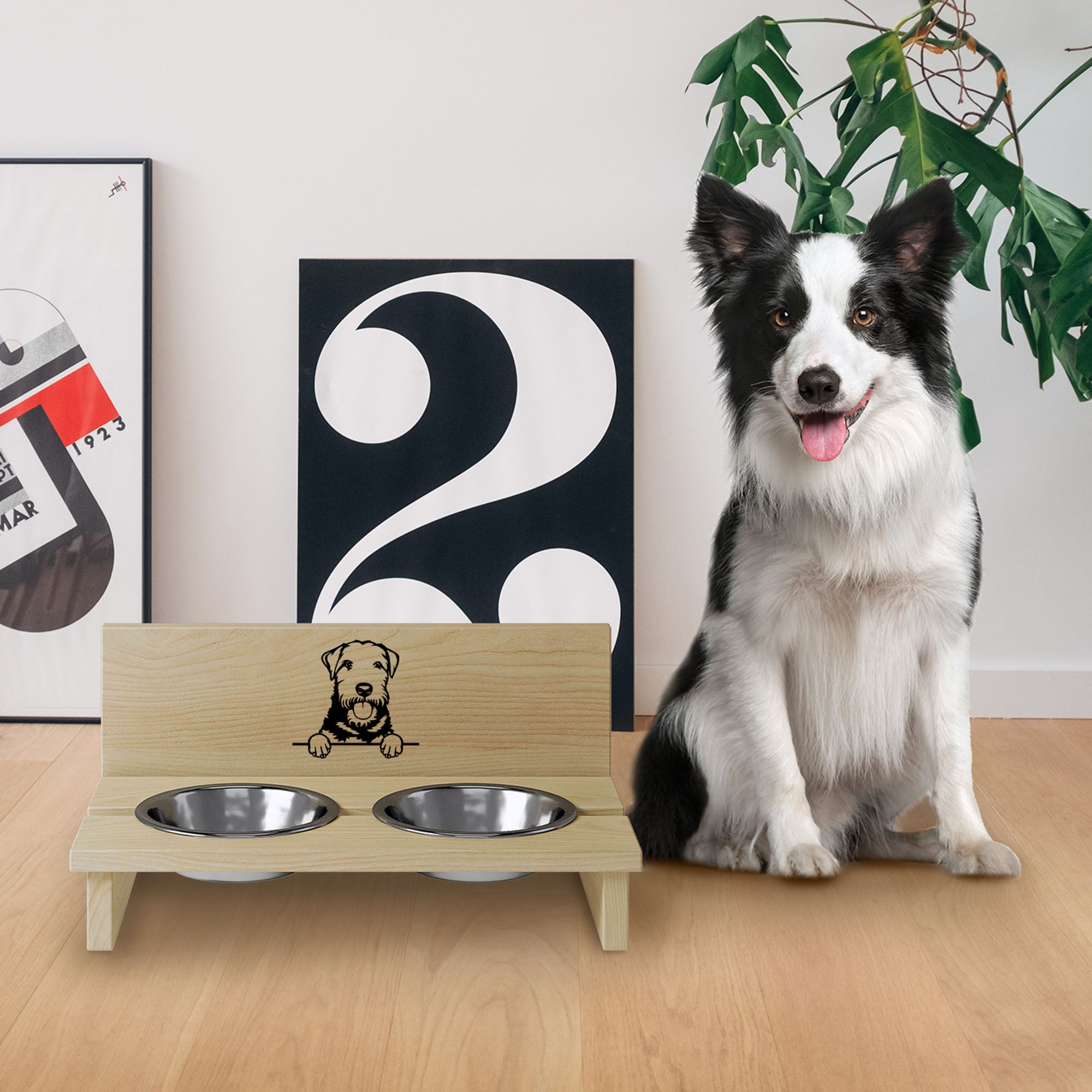 Stojak na miskę dla psa Welsh Terriers-M