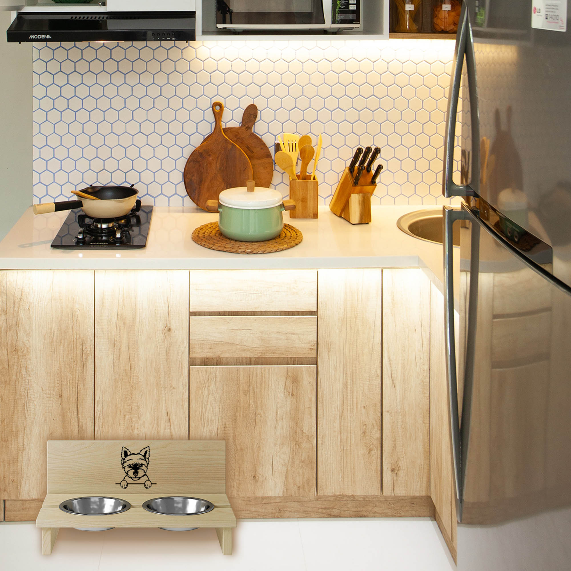 Stojak na miskę dla psa Yorkie