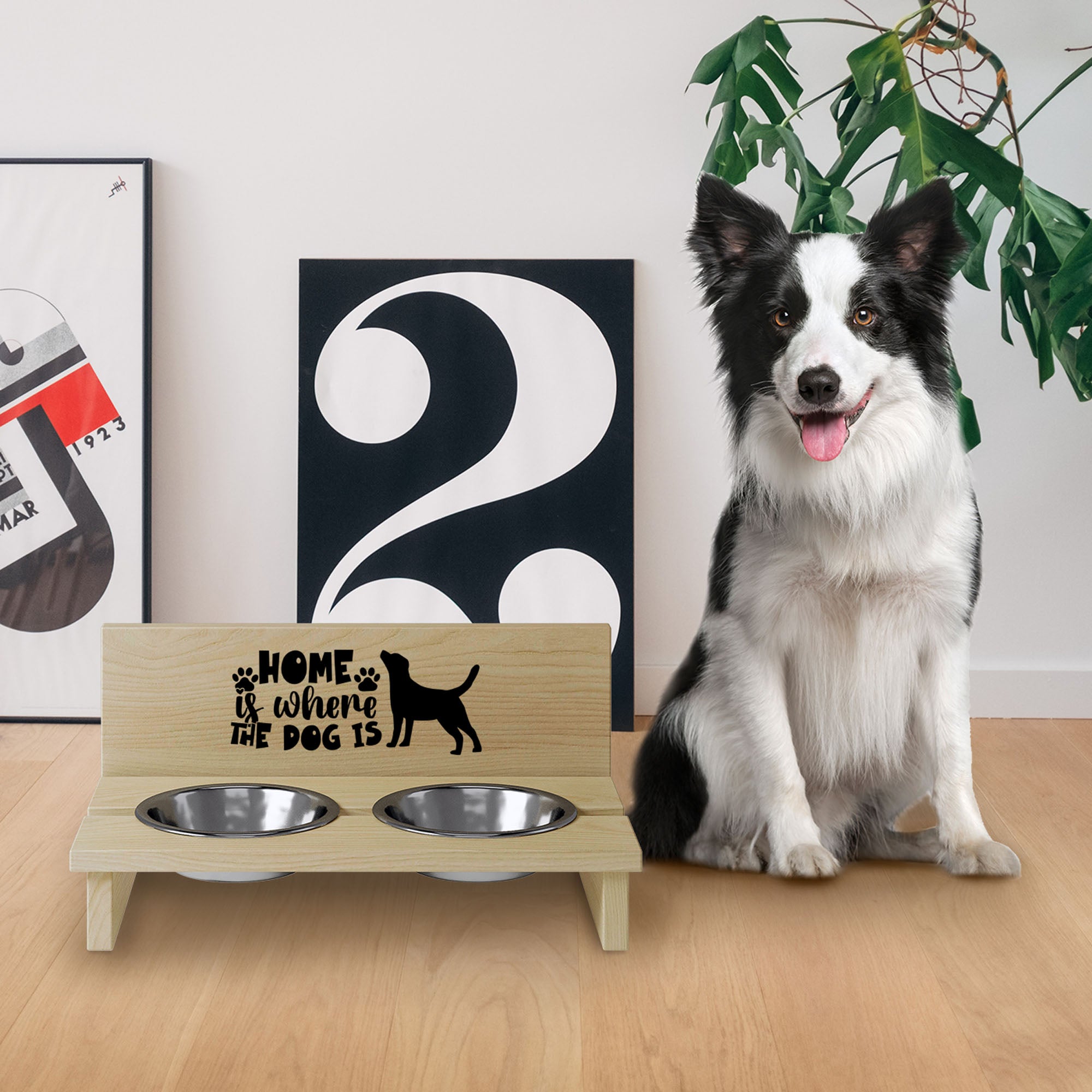 Stojak na miskę dla psa Home is Where the Dog is-L