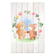Obraz Wood Animal Friends in Flowers-30x40 cm