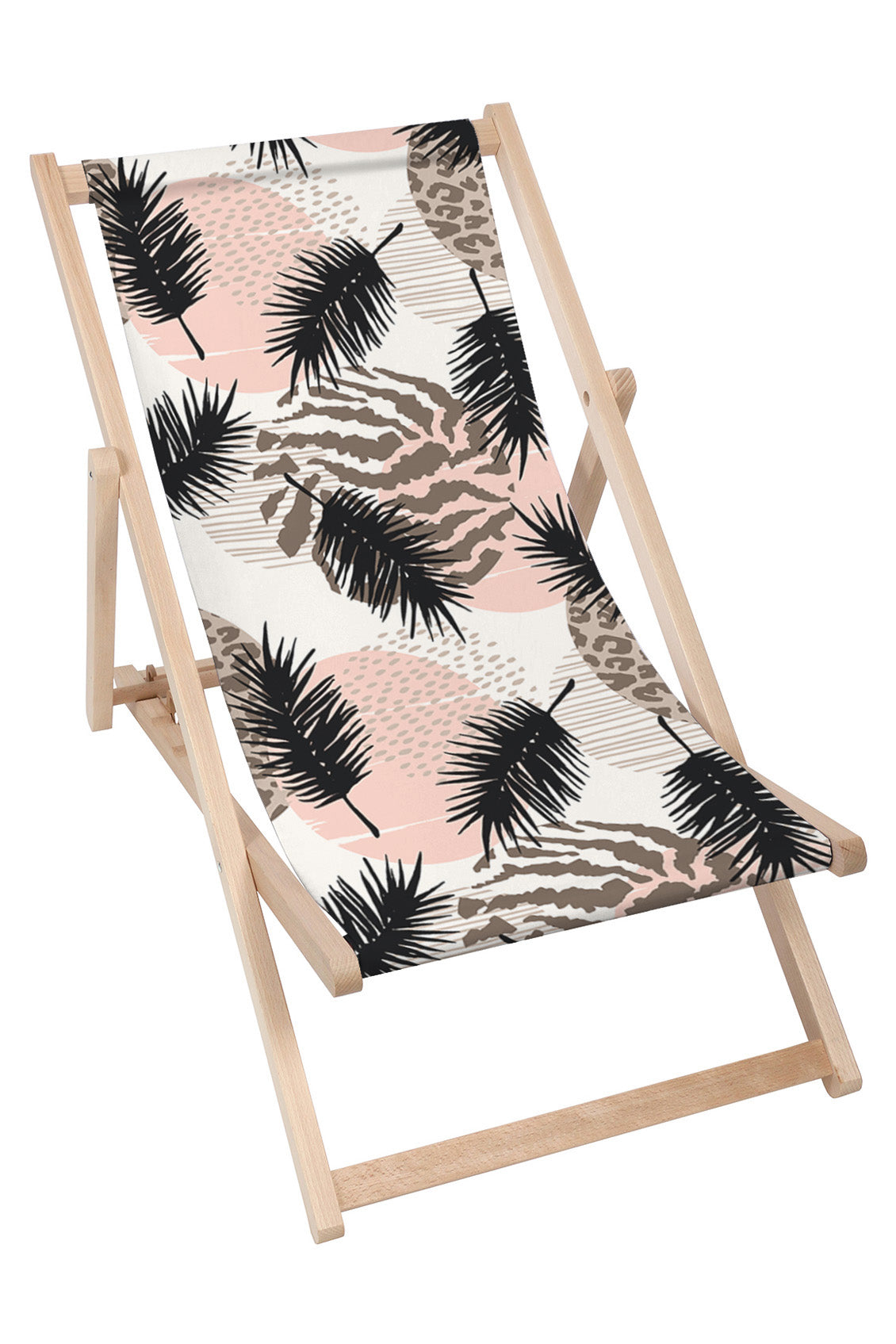 Leżak drewniany Animal and Tropical Geometric