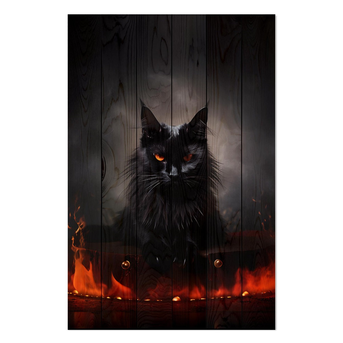 Obraz Wood Black Cat Energy-60x90 cm
