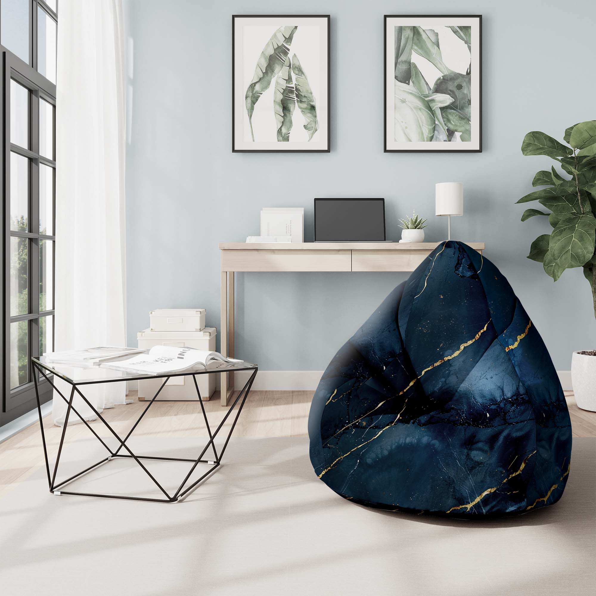 Puf Pearshape Black Mystery-S-Velvet