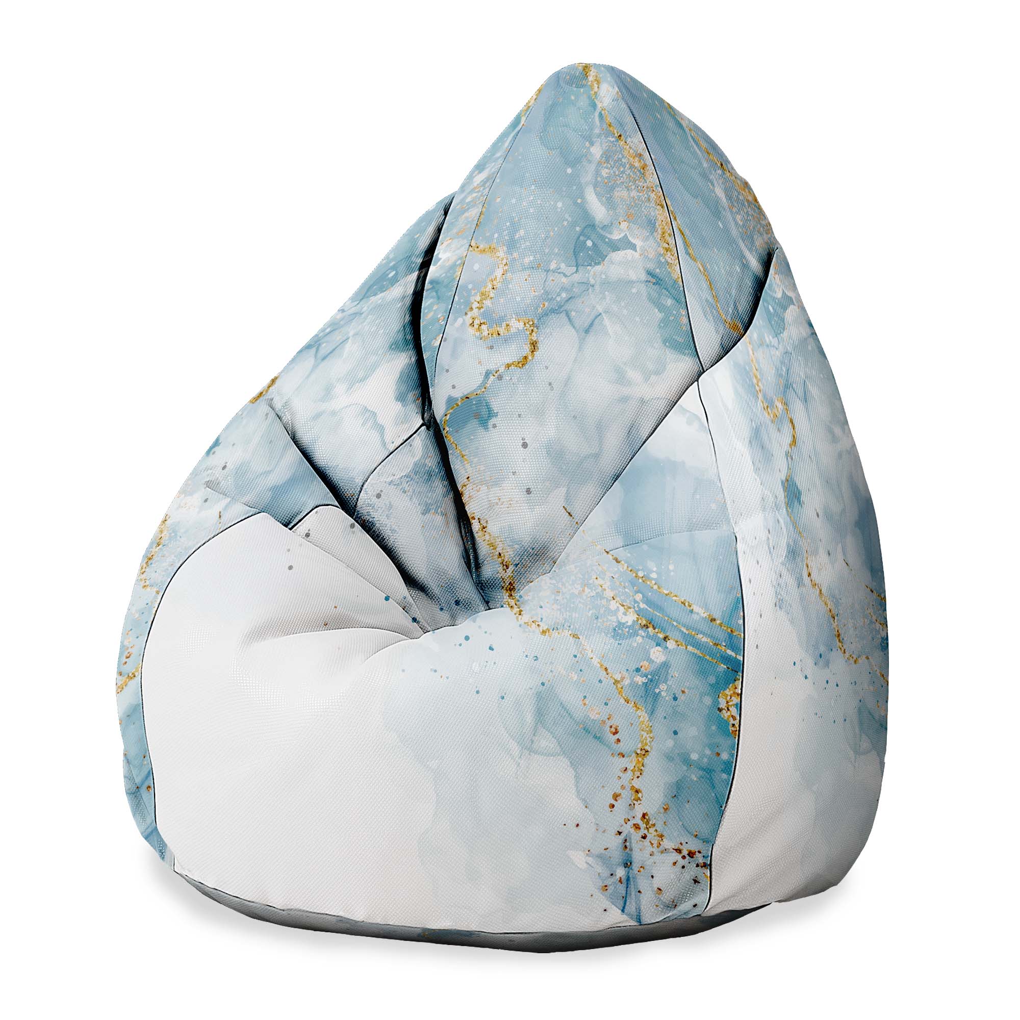 Puf Pearshape Blue Elegant Marmur-Oxford