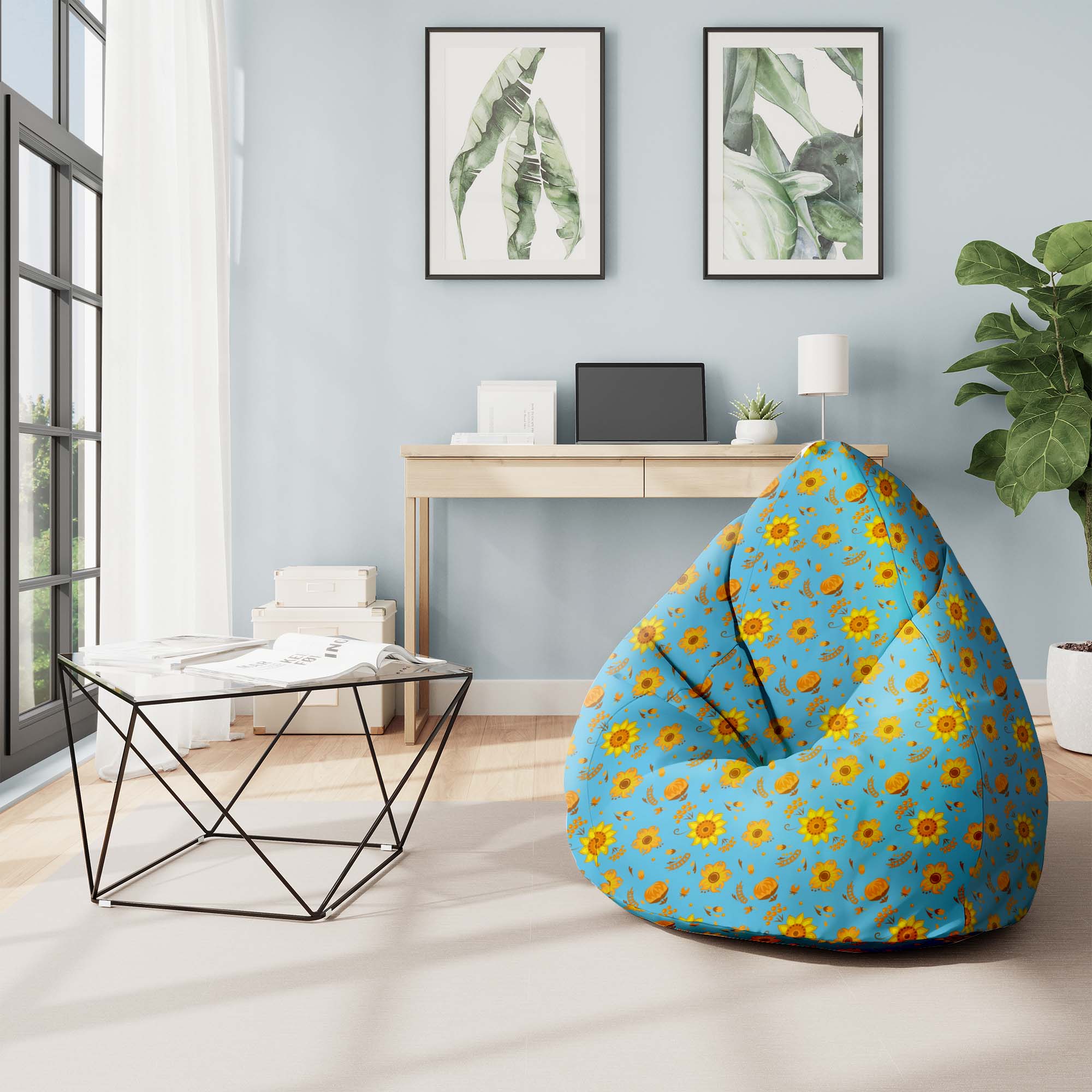 Puf Birnenform Blue Paradise-S-Oxford