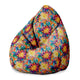 Sitzsack Pearshape Botanisches Blumenmuster mit geometrischen Formen-M-Oxford