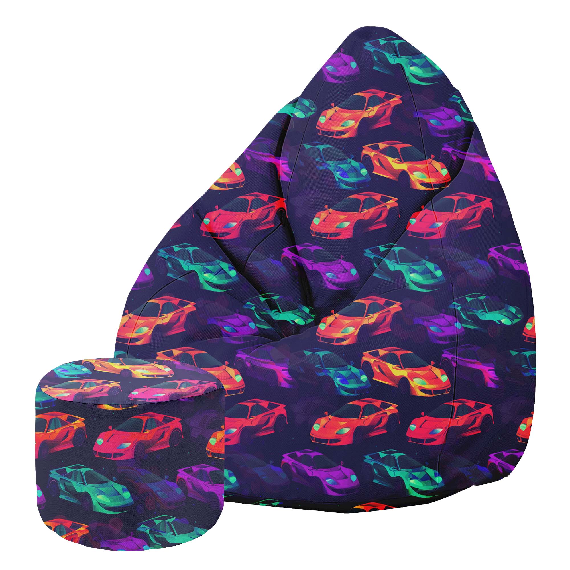 Puf Pearshape s podnožkou Cars-Velvet