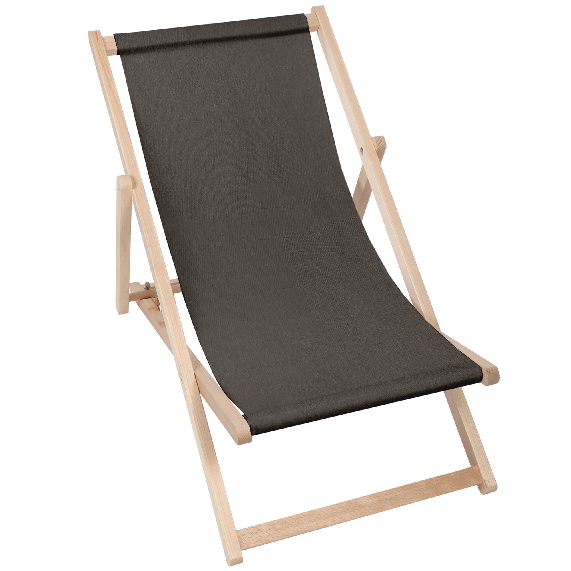 Denim Imitation Wooden Deck Chair Chocolate Truffle-S