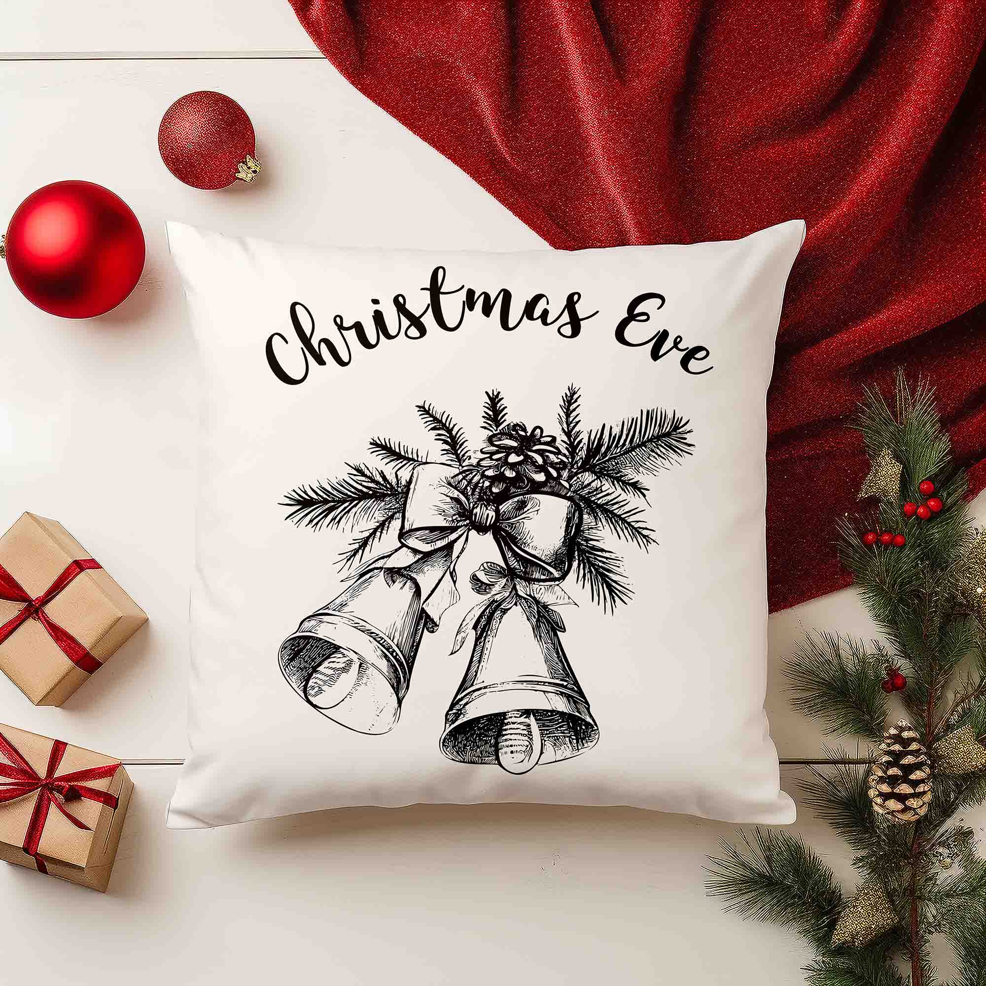 Poduszka Christmas Eve White-Velvet