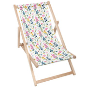 Holzliegestuhl Bunte Wildblumen