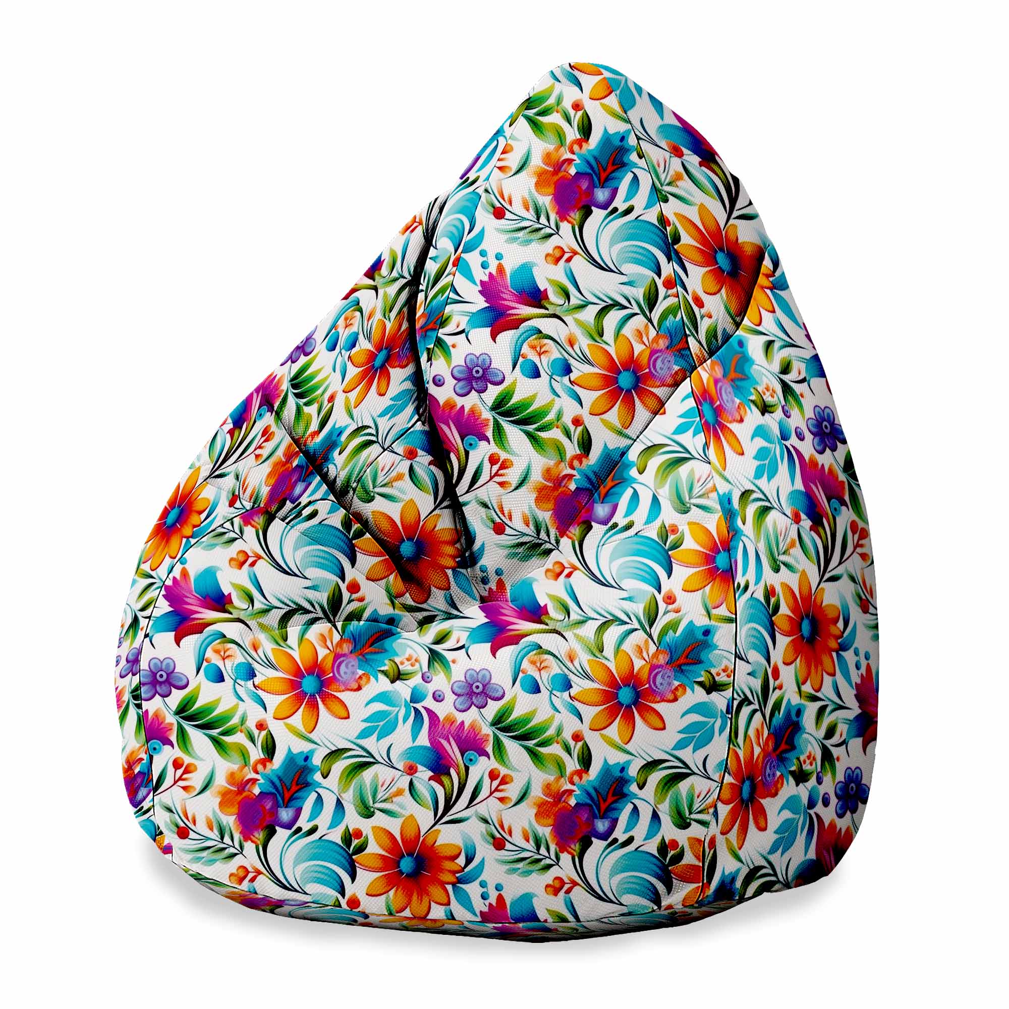 Puf Pearshape Barevný Květinový -M-Velvet