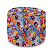Puf okrągły podnóżek Colorful Flowers Pattern