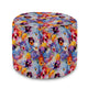 Puf okrągły podnóżek Colorful Flowers Pattern-Velvet