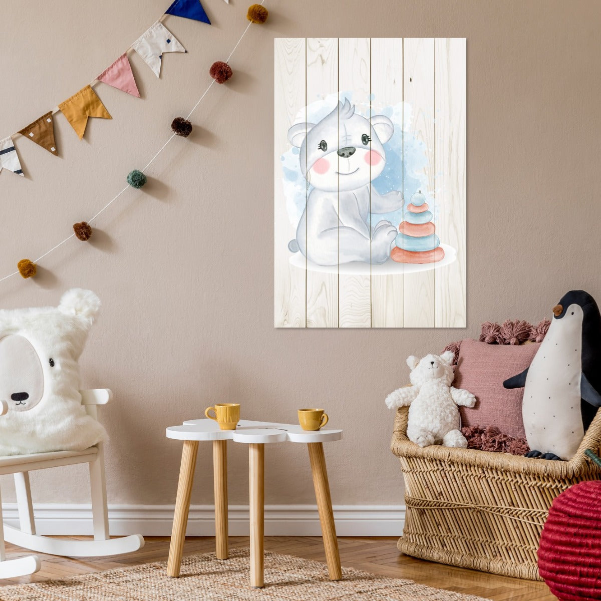 Obraz Wood Cute Koala Playing with Toys-40x60 cm