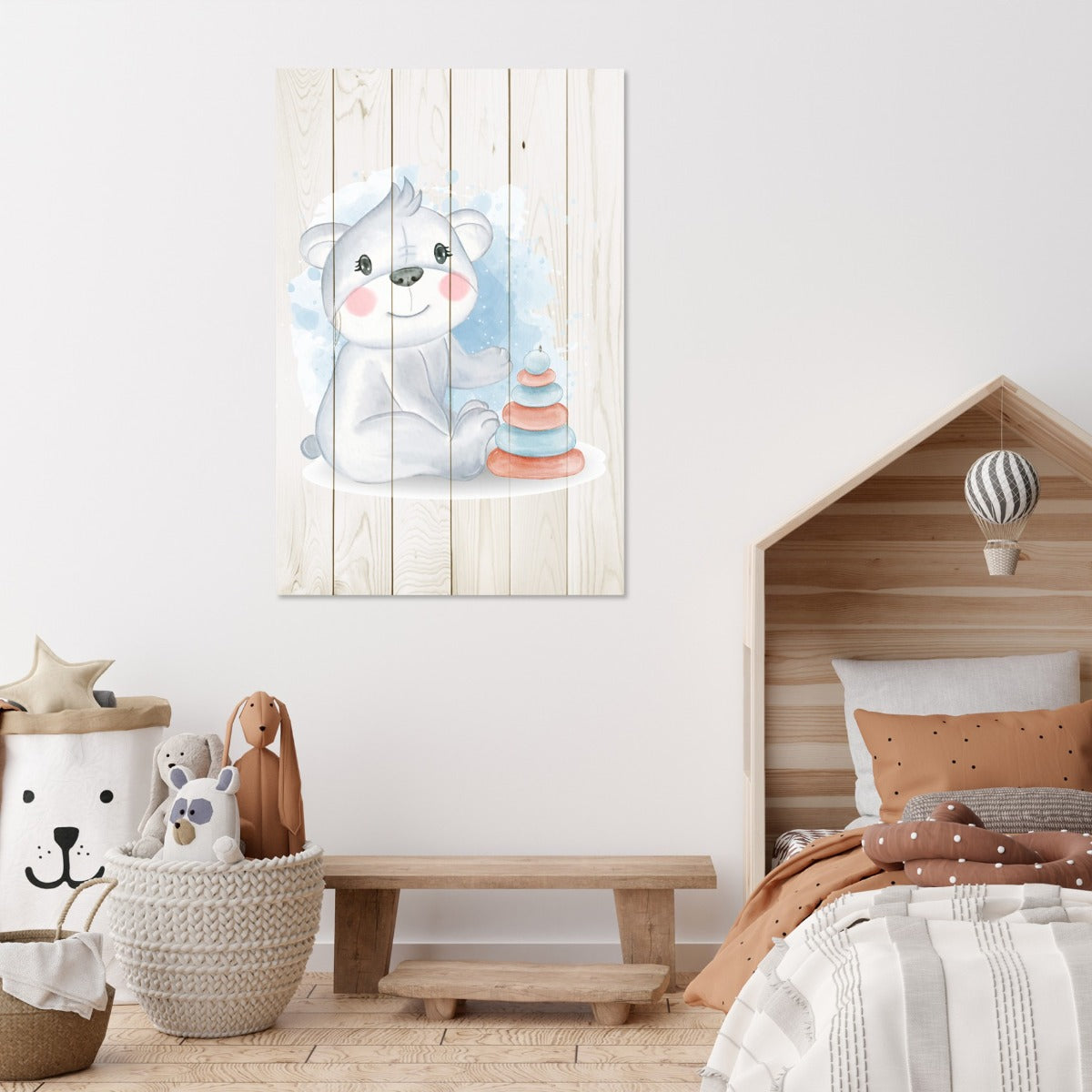 Obraz Wood Cute Koala Playing with Toys-20x30 cm