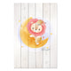 Obraz Wood Cute Lion Sitting Moon-40x60 cm