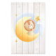 Obraz Wood Cute Little Lion Sitting on the Moon-60x90 cm