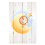 Obraz Wood Cute Little Lion Sitting on the Moon-20x30 cm
