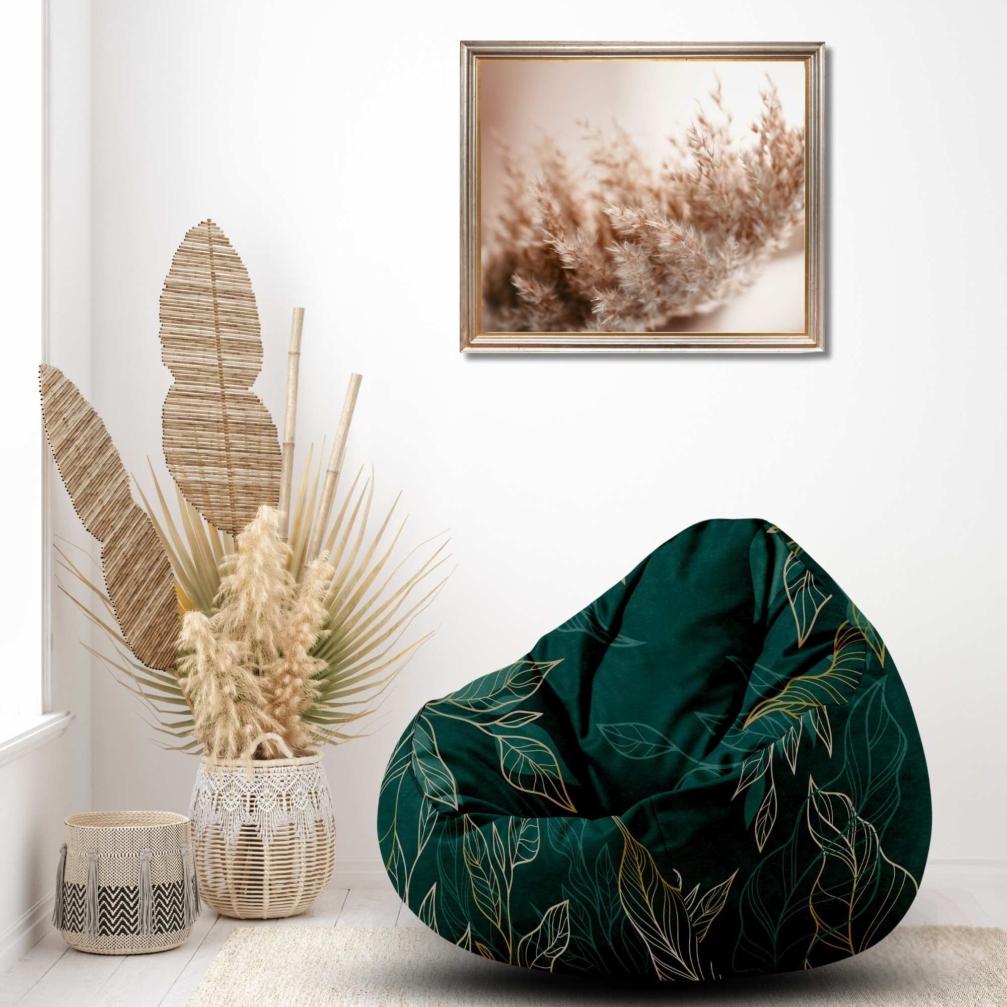 Puf Paradise Deep Green Floral