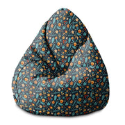 Puf Pearshape Scattered Flowers-M-Velvet