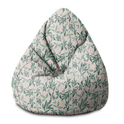 Pearshape Pouf Olive Leaves on Pink