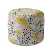 Puf okrągły podnóżek Yellow Daffodil-Velvet