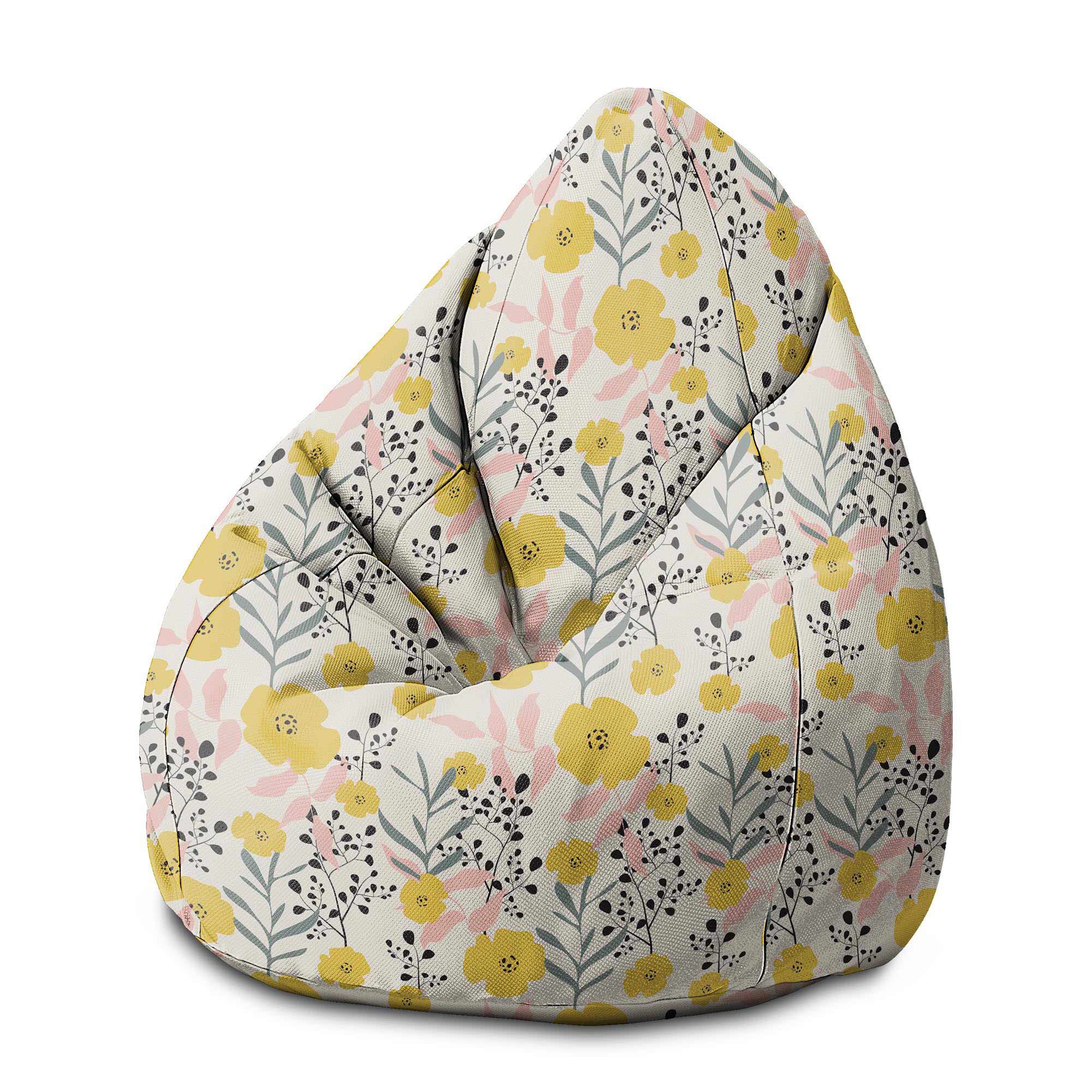 Pearshape Pouf Yellow Daffodil-M-Velvet