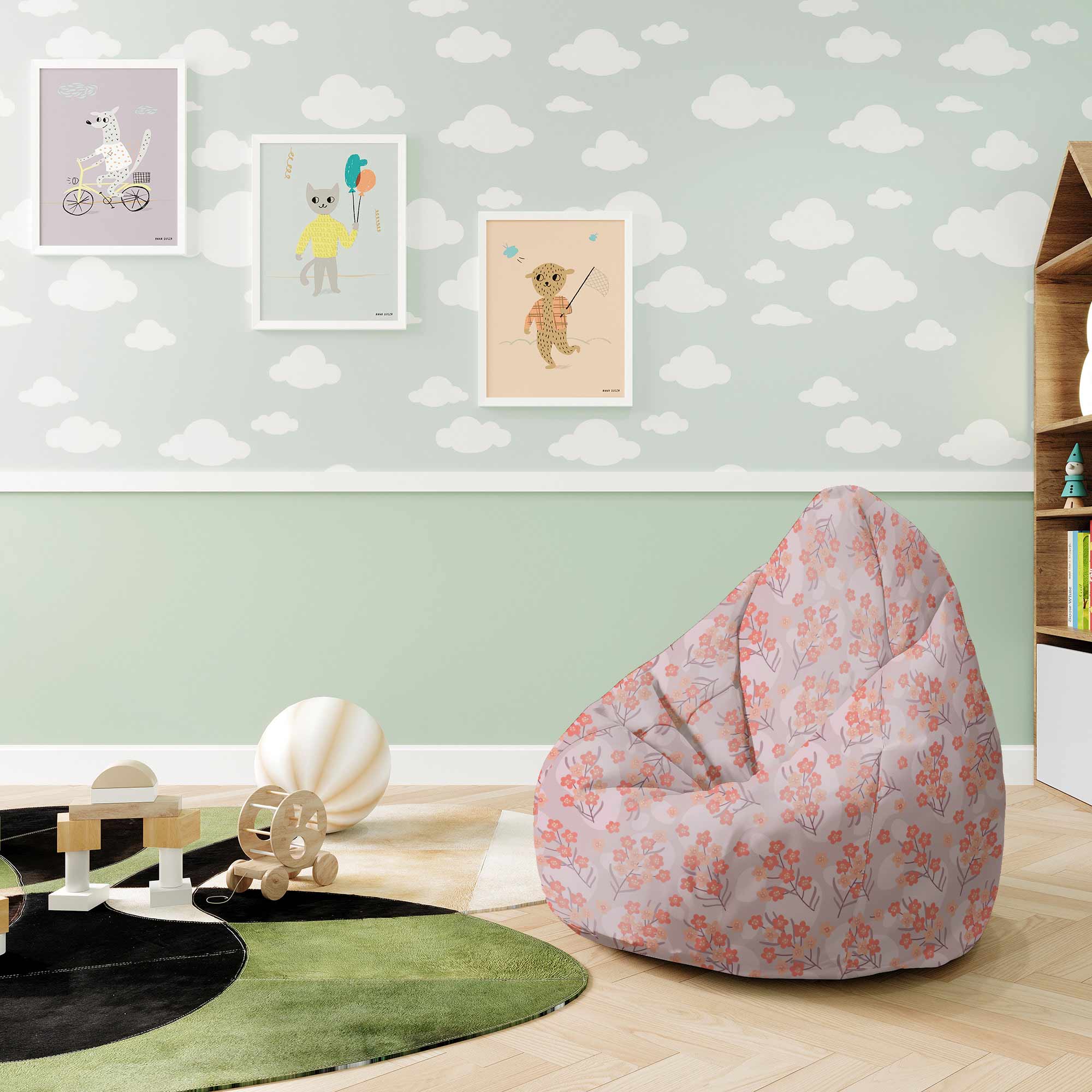 Pear-Shaped Summer Garden Pouf