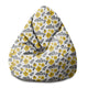 Puf Pearshape Painted Yellow Flowers-S-Oxford
