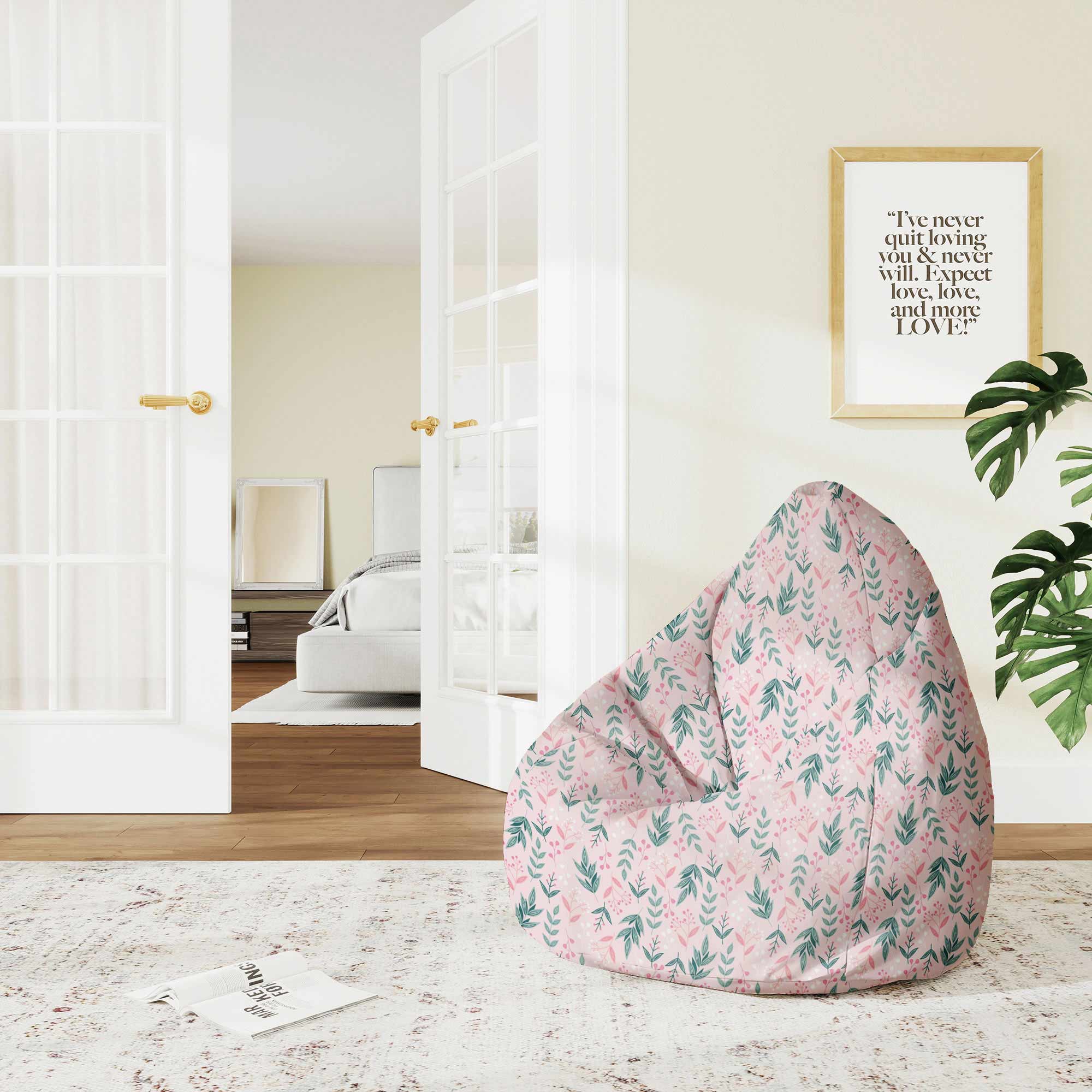 Puf Pearshape Sweet Leaves Pattern