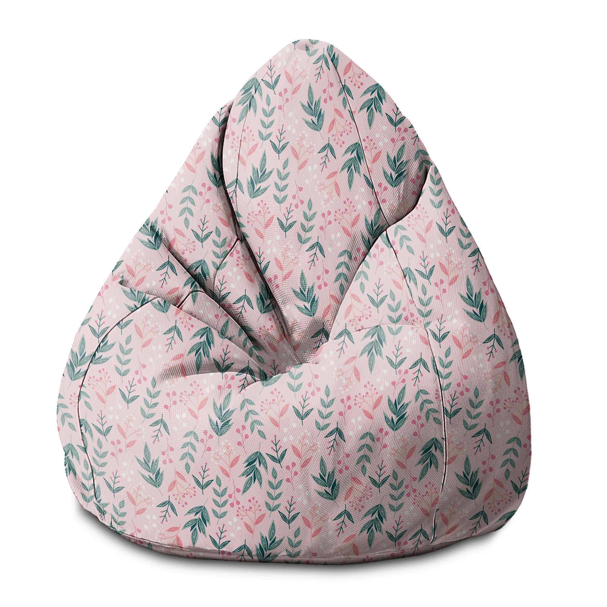 Puf Pearshape Sweet Leaves Pattern-S-Velvet