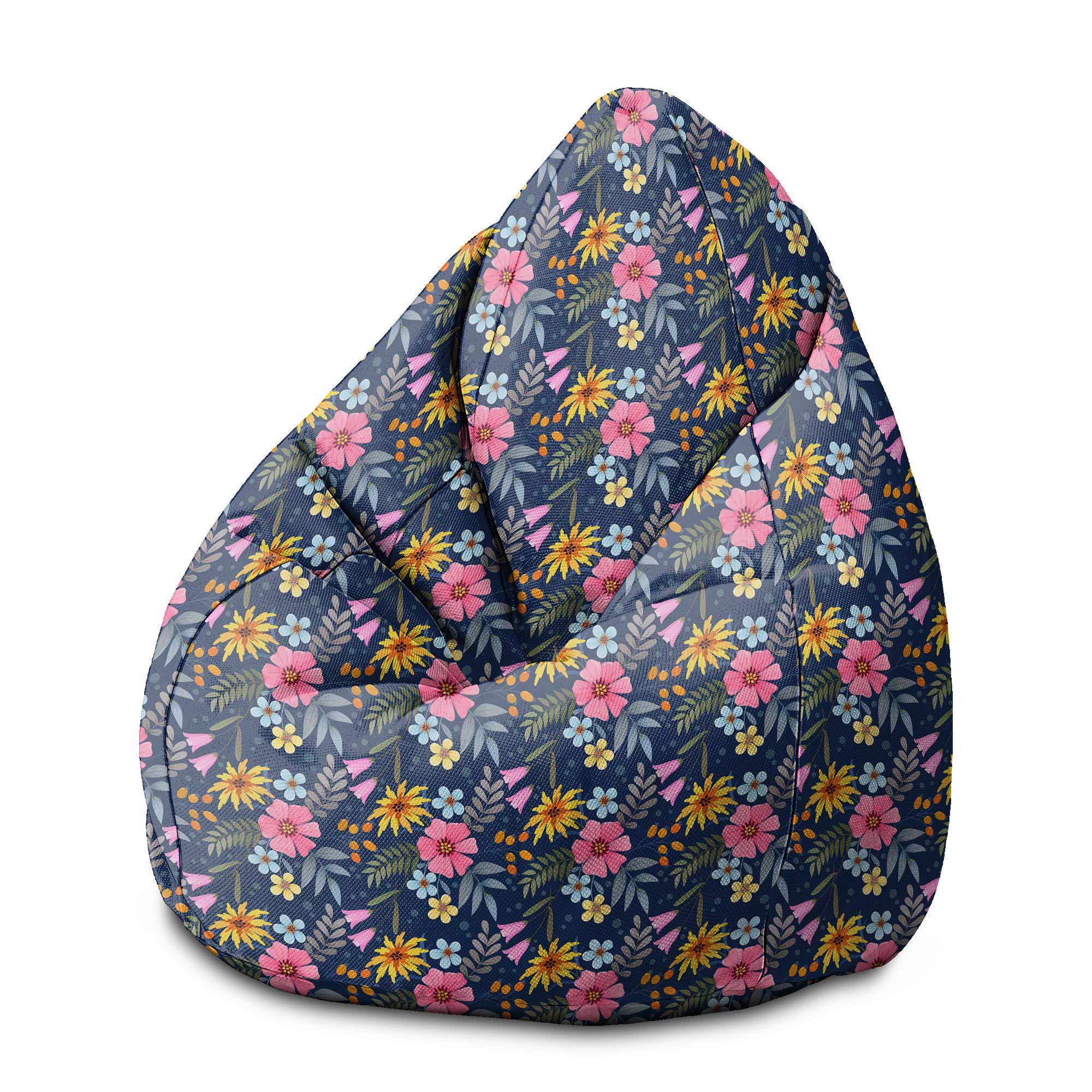 Puf Pearshape Spring Flowers-S-Velvet