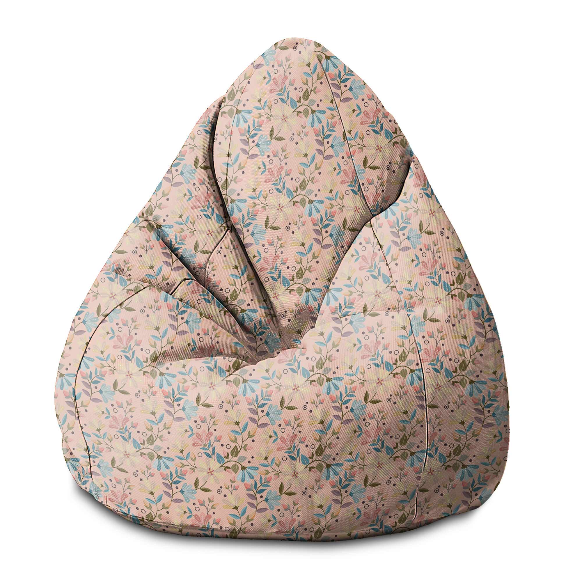 Pearshape Pouf Morning Flowers-M-Oxford