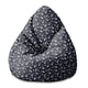 Pearshape Pouf Small Flowers on Dark-M-Oxford