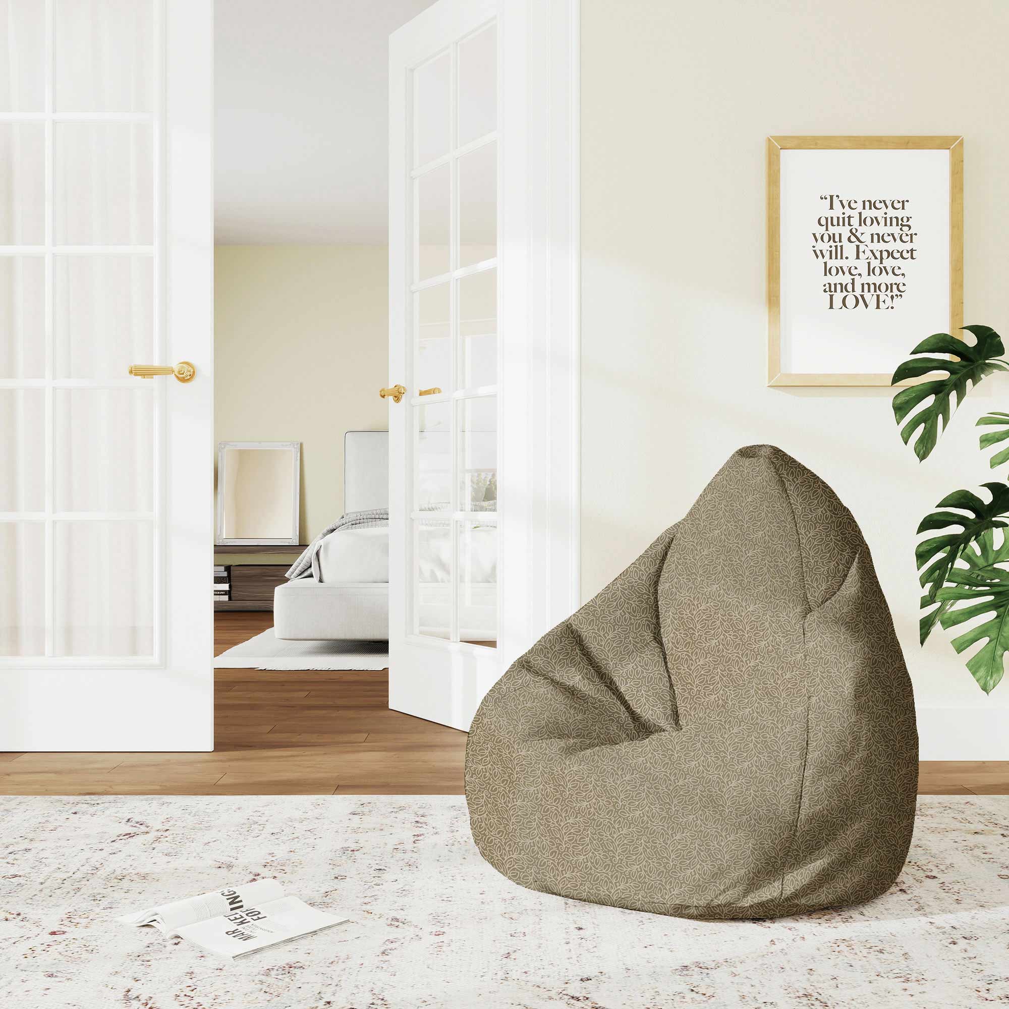 Puf Pearshape More Leaves Beige-S-Oxford