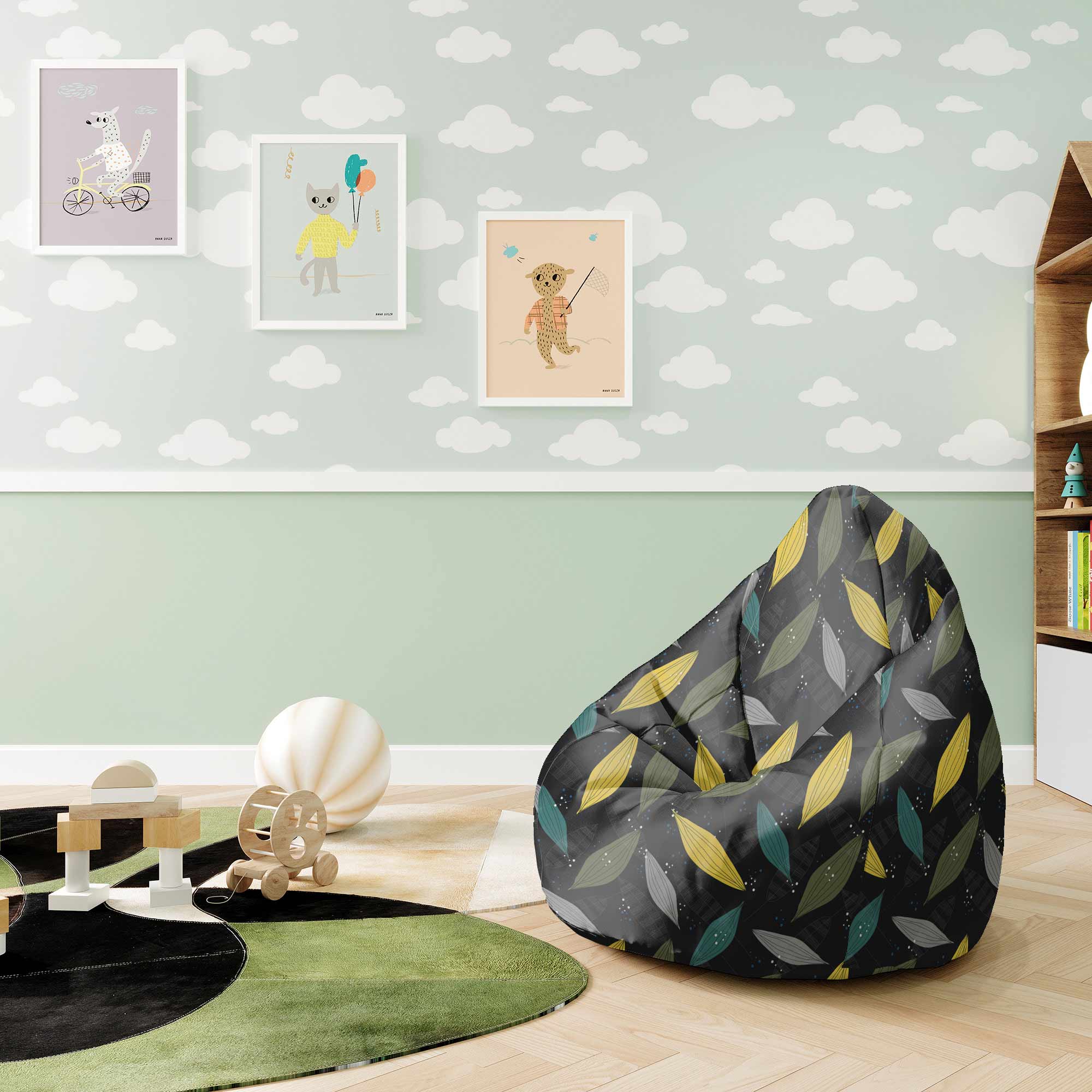 Puf Pearshape Simple Scandi Pattern-S-Velvet