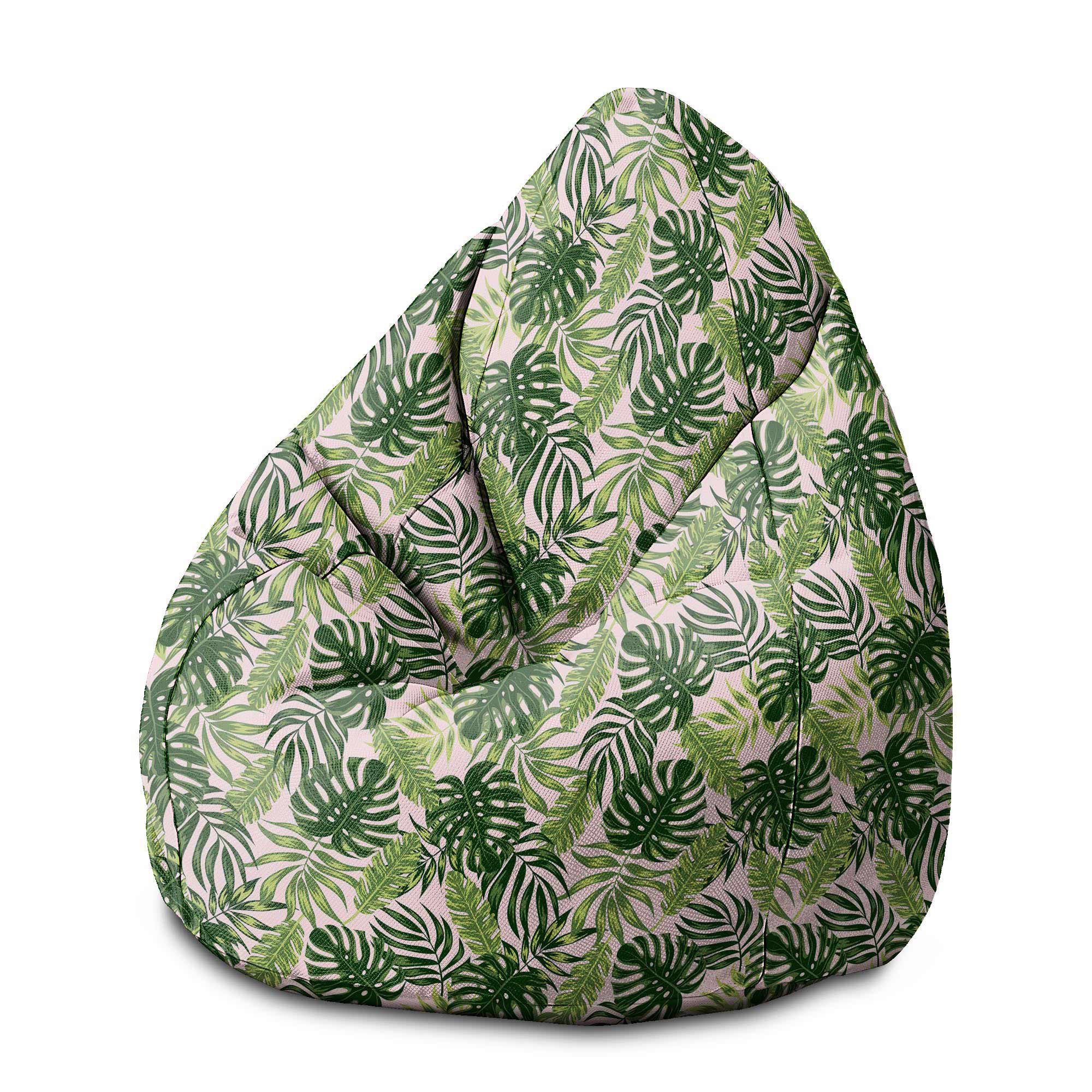 Pearshape Pouf Tropical Jungle Leaves