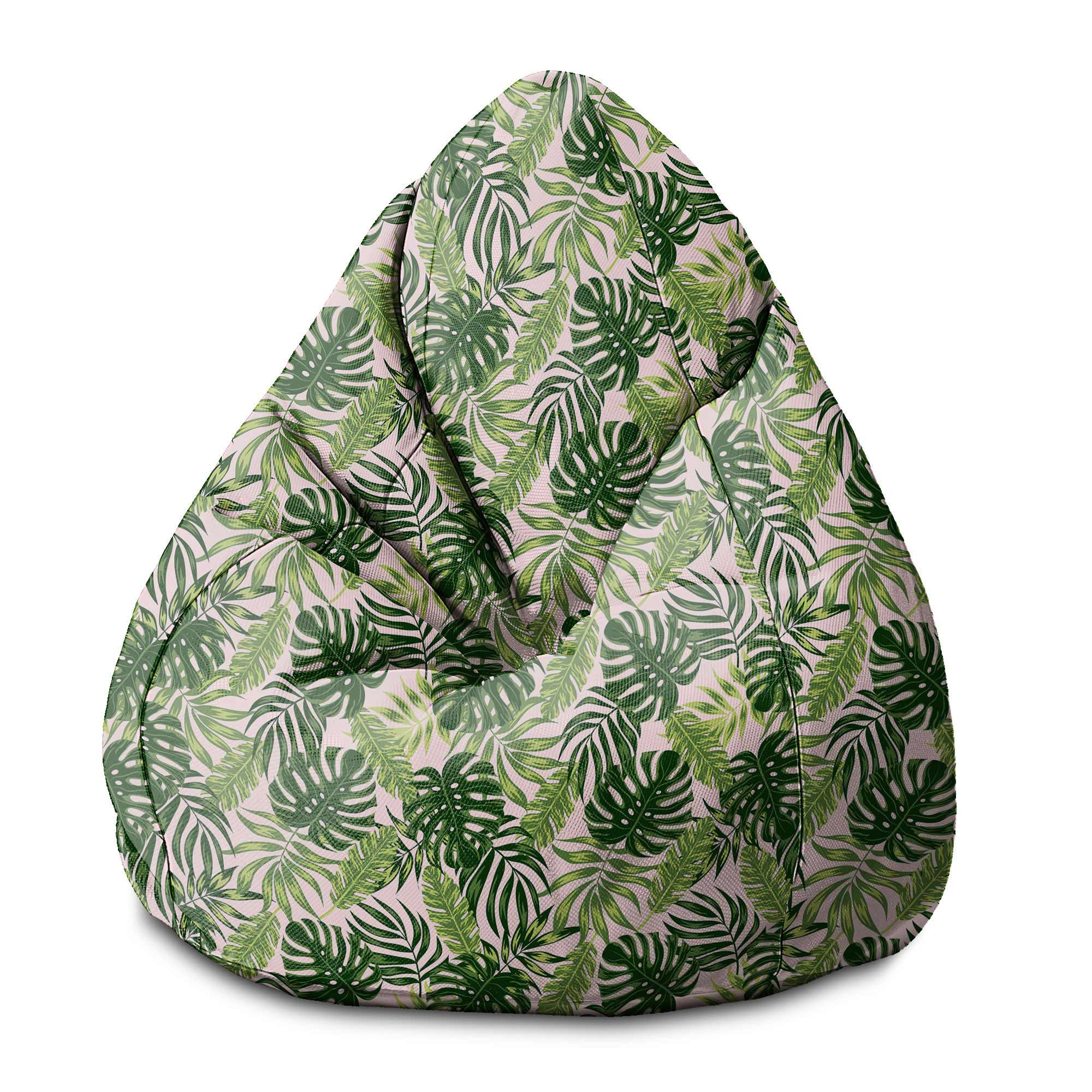 Puf Pearshape Tropical Jungle Leaves-S-Velvet