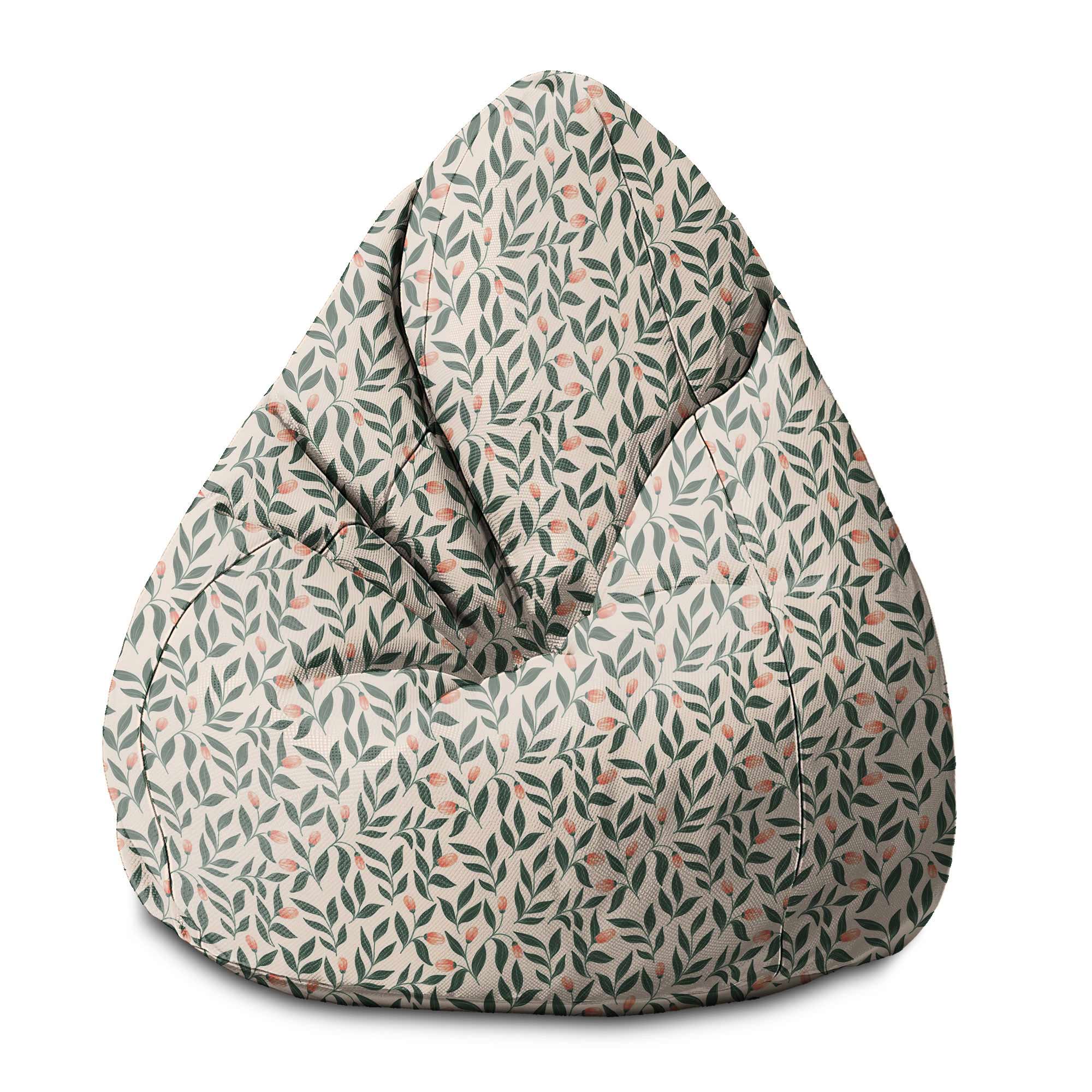 Puf Pearshape Pink Berries Pattern-S-Oxford