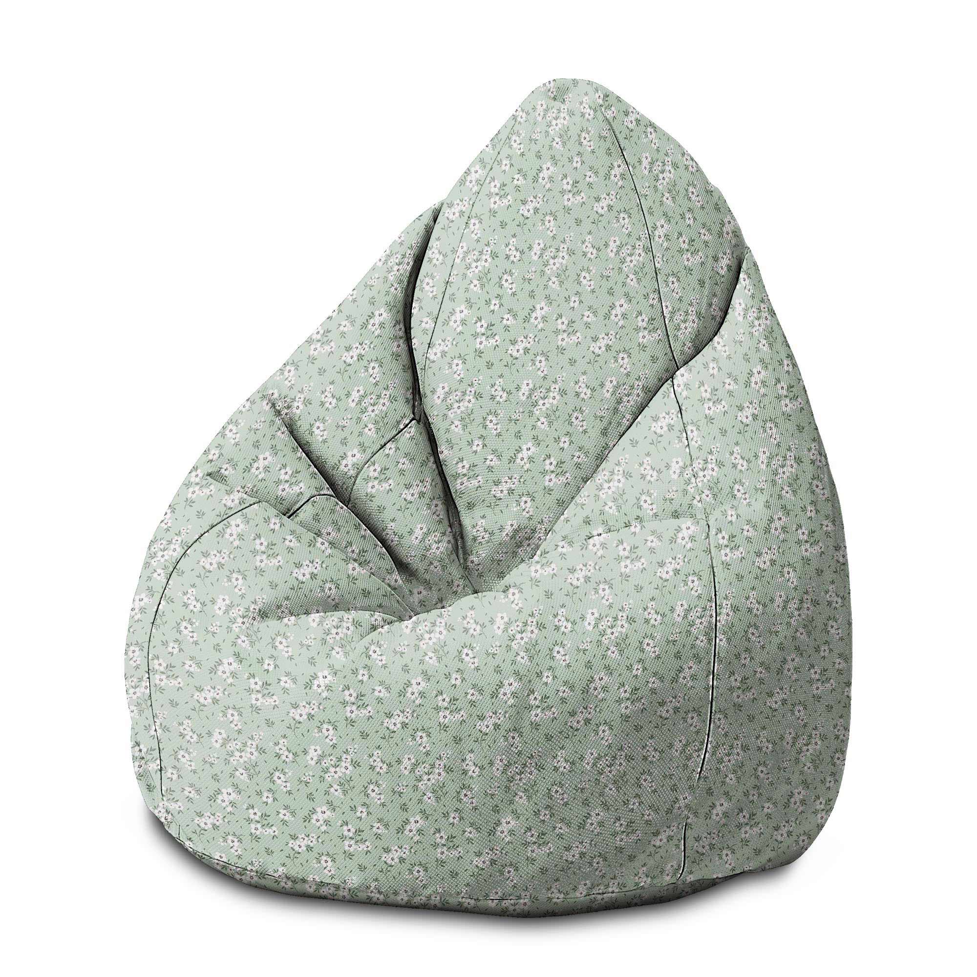 Puf Pearshape Tiny White Flowers Meadow-S-Velvet