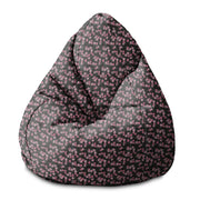 Puf Pearshape Pink Flowers Pattern-M-Velvet