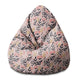 Puf Pearshape Pink and Navy Flowers-S-Oxford