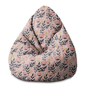Pear-shaped Pouf Pink and Navy Flowers-M-Oxford