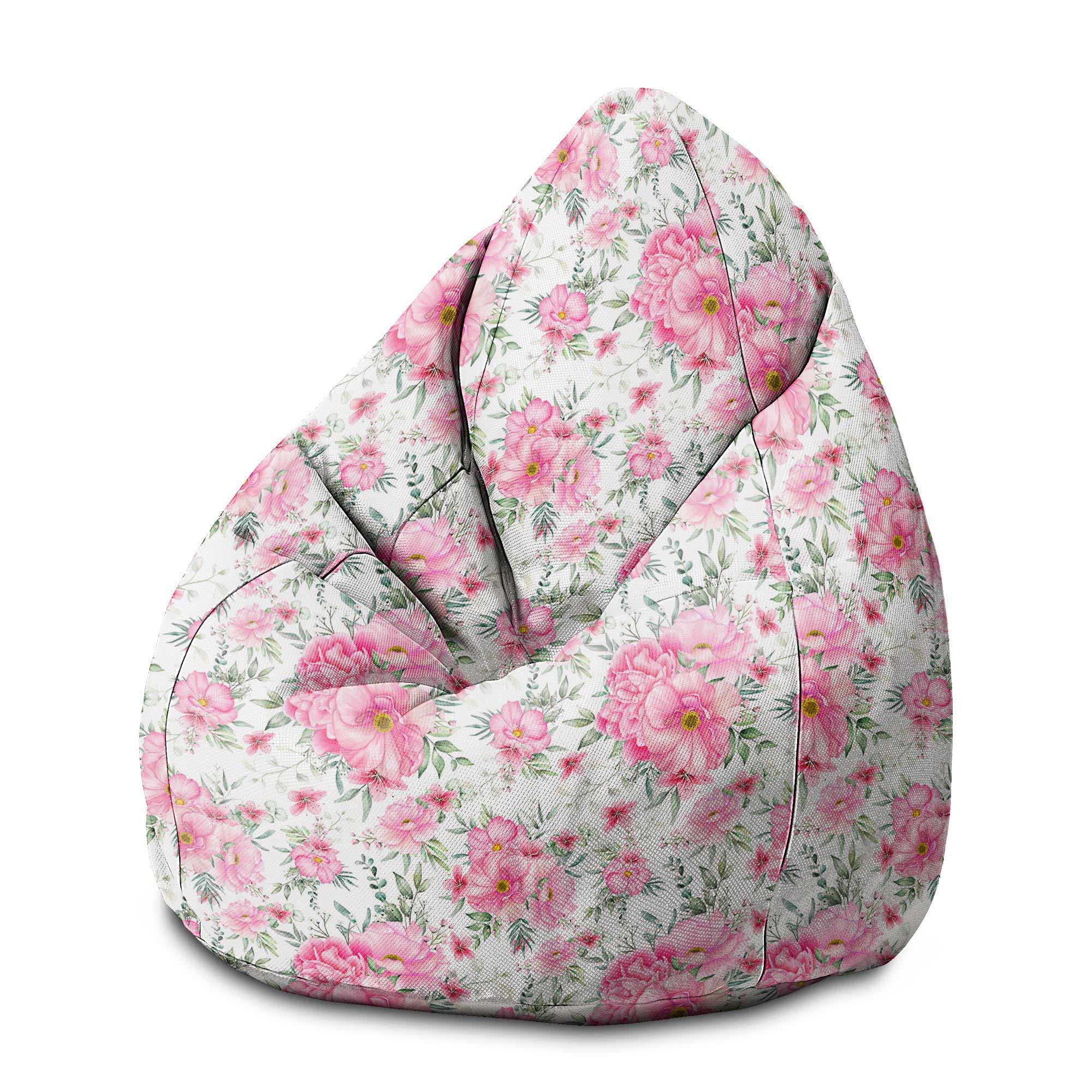 Pear-shaped Pouf Rose Garden-S-Velvet